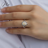 Oval Cut Hollow Circle Champagne Moissanite Ring Women Only Gifts For Festivals And Anniversaries