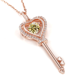 Moissanite Necklace Key D color 6.5mm 1ct  925 Sterling Silver Top Quality Pendant For Women Wedding/Anniversary Special Gift