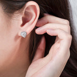 Heart Shape Moissanite Halo Jewelry Set Women Only Gifts For Festivals And Anniversaries