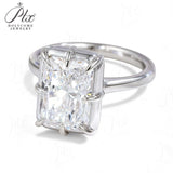 Radiant Cut Ring with 5CT D Color Moissanite Diamond 10k 14k 18K Gold Plated 925 Silver for Women Man Engagement Wedding Jewely