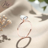 Moissanite Ring with 2CT D Color VVS1 Pear Moissanite S925 10k 14k 18k Plated White Yellow Rose Gold Daily Charm Party Jewely