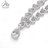 Pear Cut Engagement Moisssanite Tennis Necklace 925 Sterling Silver Jewelry Lady‘s Moisssanite Diamond Chain for Women