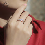 Round Moissanite Double Pavé Band Ring Women Only Gifts For Festivals And Anniversaries