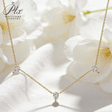 Tri-Pear Necklace with 3CT D Color Pear-shaped Moissanite S925 Plated White Yellow Rose Gold Chain Engagement Chrisrmas Daily
