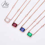 6×8mm Lab Grown Gemstone Emerald Cut Necklace D Color Ruby Sapphire Emerald VVS1 Clarity Banquet Anniversary
