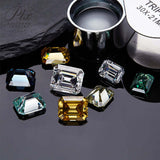 Wholesale Price Moissanite Stone Emerald Cut D Color Blue Green  VVS1 with GRA Certificate 0.5ct-10ct Gemstones