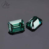 Wholesale Price Moissanite Stone Emerald Cut D Color Blue Green  VVS1 with GRA Certificate 0.5ct-10ct Gemstones