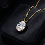 Lab Grown Diamond Necklace 18K Gold Pear Round Oval Princess Shape 1.5ct D Color Pendant Hypoallergenic Direct from Factory Daily & Office Wear Perfect Gift