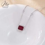 6×8mm Lab Grown Gemstone Emerald Cut Necklace D Color Ruby Sapphire Emerald VVS1 Clarity Banquet Anniversary