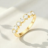 Diamond Eternity Ring with 0.7CT D Color Round Moissanite 10k 14k 18K Gold Plated 925 Silver for Women Wedding Engagement Jewely