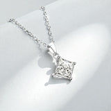 Princess Cut Classic Necklace 1/2/3CT D Color Moissanite S925 Plated White Yellow Rose Gold Chain for Engagement Chrisrmas Charm