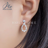 Multi-Moissanite Pear-Shaped Dangle Earrings