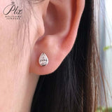 Moissanite Earrings Pear-cut Women's Style D/ VVS1 Grade Bezel-set Diamond Jewelry Suitable for Parties and Engagement Gifts