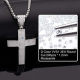 Dazzling Moissanite Hip-hop Cross Necklace - Hypoallergenic Choice for Easter Gifting to Family For Both Men and Women