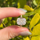 Cushion-Cut Moissanite Ice-Flake Cut Ring 10K/14K/18K Gold Classic Design Sparkling Engagement & Wedding Jewelry Gift
