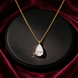 Lab Grown Diamond Necklace 18K Gold Pear Round Oval Princess Shape 1.5ct D Color Pendant Hypoallergenic Direct from Factory Daily & Office Wear Perfect Gift
