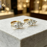 Lab Grown Diamond Earrings Exquisite New Arrival Design 10K/14K/18K Solid Yellow Gold Marquise Cut 2/3ct DEF VVS Minimalist for Women Hypoallergenic Versatile