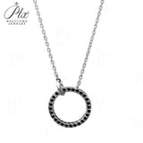 Circle Pendant Necklace 2CT D Color/Black/Champagne/Vivid Blue Round Moissanite S925 Plated Chain Perfect for Daily Party