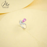 Crown Ring 5X8mm Pear Lab Grown Ruby Sapphire Zambian Padparadscha 925 Silver Ring for Women Man Engagement Christmas Party Gift