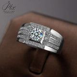 Round Moissanite Half-Eternity Ring for Men Only Gifts For Festivals And Anniversaries