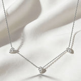 Tri-Pear Necklace with 3CT D Color Pear-shaped Moissanite S925 Plated White Yellow Rose Gold Chain Engagement Chrisrmas Daily