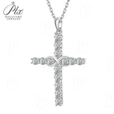 Moissanite Cross Necklace in 925 Silver - Hypoallergenic Perfect Christmas Gift for Loved Ones