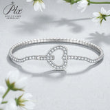 Moissanite Round Cut Multi Style Lock Design Bracelet Premium Radiant Jewelry Versatile Lock Trendy Bracelet Popular Gift Idea