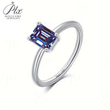 Emerald Cut Ring 1-10CT Moissanite&Ruby&Sapphire&Zambian 925 Sterling Silver Wedding Eternal Band Anniversary Gift Classical