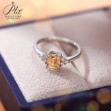 Emerald Cut Champagne Moissanite Cluster Ring Women Only Gifts For Festivals And Anniversaries