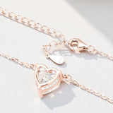 Love Heart Necklace with1/2/3CT D Color Moissanite S925 Plated White Yellow Rose Gold Chain for Woman Engagement Chrisrmas Charm