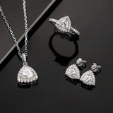 Trillion Cut Halo Triangle Moissanite Jewelry Set Women Only Gifts For Festivals And Anniversaries