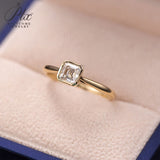 Ascher Cut Bezel Moissanite Engagement Ring Women Only Gifts For Festivals And Anniversaries