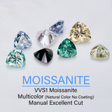 Lab Grown Loose Moissanite Diamond Wholesale Multicolor Trillion Shape VVS1 Clarity for Gemstone Making GRA Certificate Beads