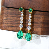 Custom Earrings Lab Grown Gemstones Pear Shape 925 Silver Anniversary Birthday Gift Hypoallergenic No Fade Factory Outlet Charm