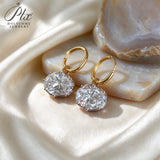 Lab Grown Diamond Earrings Luxury Oval Cut 2/4ct DEF VS 10K/14K/18K Solid Yellow Gold for Women Hypoallergenic Office Ready