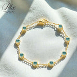 Moissanite Bracelet with 2.4CT D White/Black/Vivid Blue/Green Round Moissanite 925 Silver Plated Gold Women Man Party Gift Daily