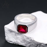 Moissanite Lab Grown Gemstone Ring Asscher Cut Moissanite Ruby Sapphire Colombian S925 Woman Man Anniversary Party Daily Charms