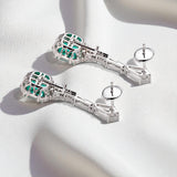 Custom Earrings 100% Real 925 Sterling Silver Lab Sapphire Columbia Ruby 10K/14K/18K Gold Fine Jewelry Wedding Gifts for Women