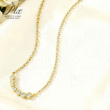Seven-Round Bezel-Set Necklace with D Color Round Moissanite S925 Plated White Yellow Rose Gold Chain Engagement Chrisrmas Daily