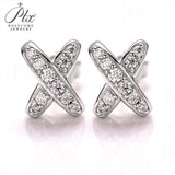 X Cross Moissanite Stud Earrings Women Only Gifts For Festivals And Anniversaries