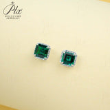 3-6.5CT Custom Earrings Lab Grown Gemstone Emerald/Ruby 925 Silver Gift Hypoallergenic Fade Resistant Factory Direct Sale