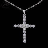 Moissanite Cross Necklace in 925 Silver - Hypoallergenic Perfect Christmas Gift for Loved Ones