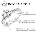 Moissanite Ring 6 Claws Silver Ring 12 Colors Round 1CT 925 Sterling Sliver Fine Jewelry Birth Stones Wedding Gift Jewel Ring
