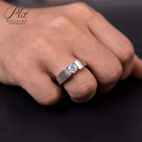 Round Moissanite Inset Ring for Men Only Gifts For Festivals And Anniversaries