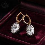 Lab Grown Diamond Earrings Spark Oval Cut 2ct DEF VS 10K/14K/18K Solid Yellow Gold for Women Hypoallergenic Factory Direct