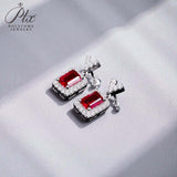 Customized Earrings Emerald Princess Ruby Sapphire Colombia Padparadscha S925 Styles Ear Studs for Thanksgiving Christmas Gift