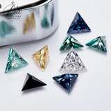100% Real Moissanite Stone Triangle Cut Multicolor VVS1 Loose Beads With Certificate For Women Jewelry Making Charms Wholesale