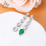 Pear-shaped Earrings Set with D/VVS Grade Moissanite & Colored Gemstones  This Jewelry Is An Ideal Choice for Party Gifts