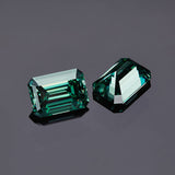 Wholesale Price Moissanite Stone Emerald Cut D Color Blue Green  VVS1 with GRA Certificate 0.5ct-10ct Gemstones
