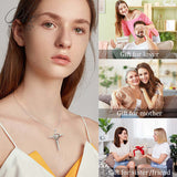 Moissanite Necklace 1CT 6.5mm Heart-Cross Pendant 925 Sterling Silver Women Wedding/Anniversary Special Gift Fine Jewelry Charms